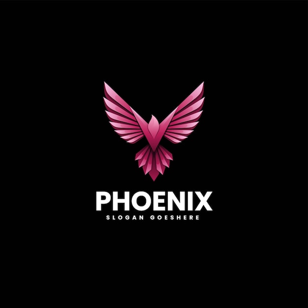 Ilustración del logotipo vectorial Phoenix Gradiente Estilo colorido