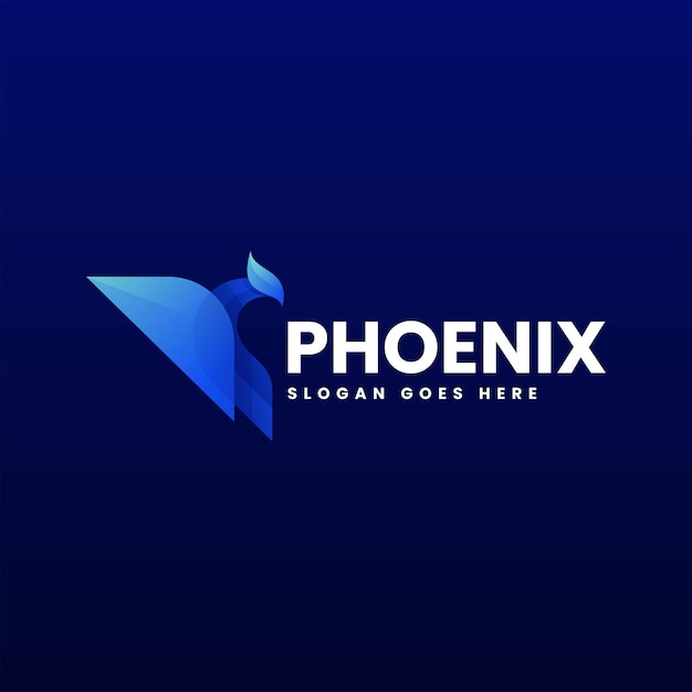 Ilustración del logotipo vectorial Phoenix Gradiente Estilo colorido
