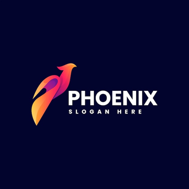 Ilustración del logotipo vectorial Phoenix Gradiente Estilo colorido