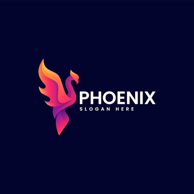 Ilustración del logotipo vectorial Phoenix Gradiente Estilo colorido