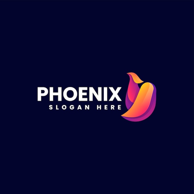 Ilustración del logotipo vectorial Phoenix Gradiente Estilo colorido