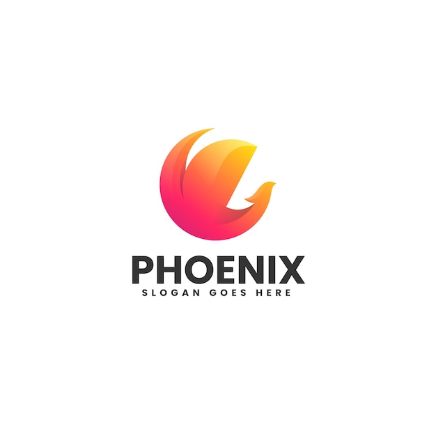 Ilustración del logotipo vectorial Phoenix Gradiente Estilo colorido