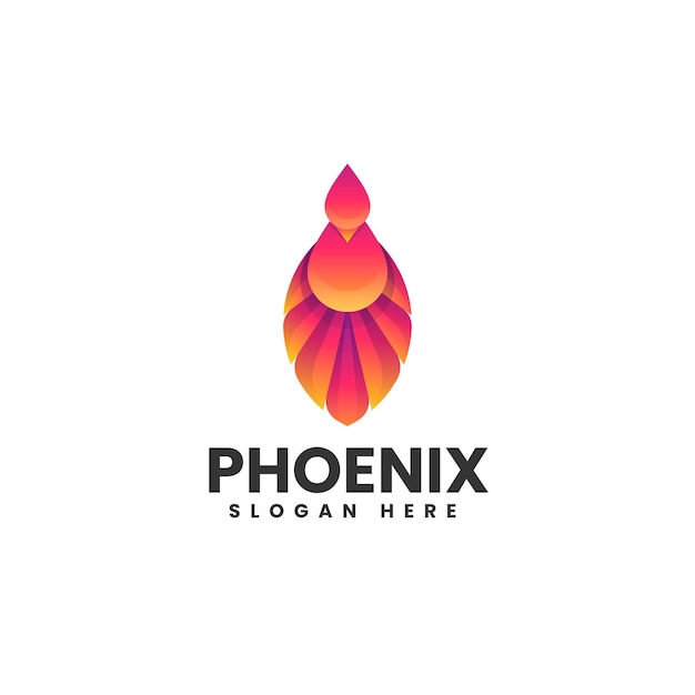 Ilustración del logotipo vectorial Phoenix Gradiente Estilo colorido