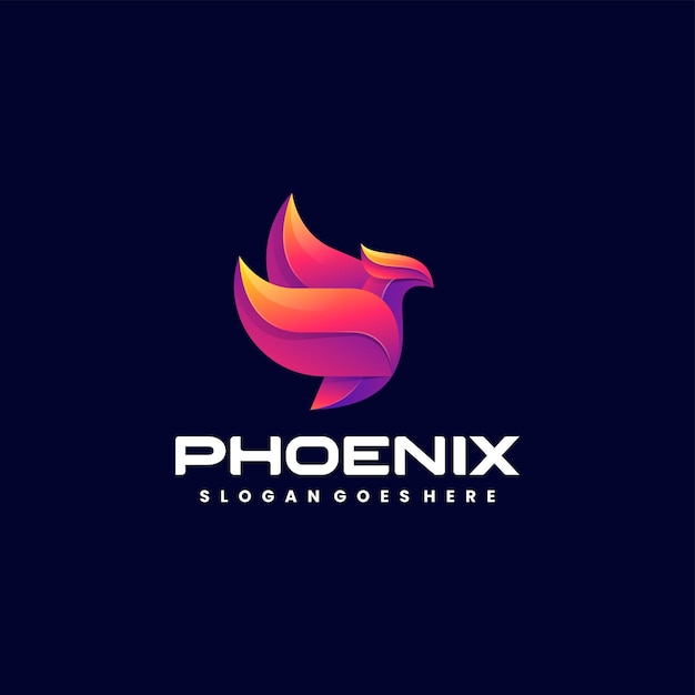Ilustración del logotipo vectorial Phoenix Gradiente Estilo colorido