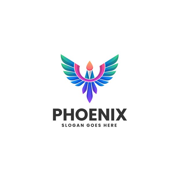 Ilustración del logotipo vectorial Phoenix Gradiente Estilo colorido
