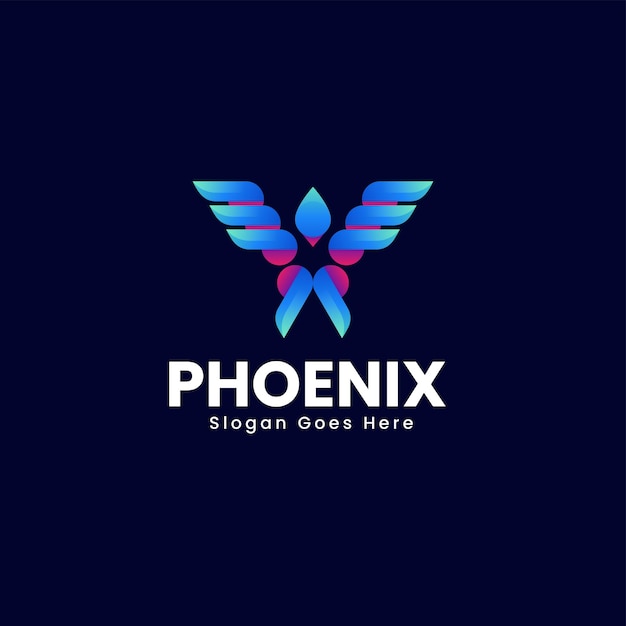 Ilustración del logotipo vectorial Phoenix Gradiente Estilo colorido