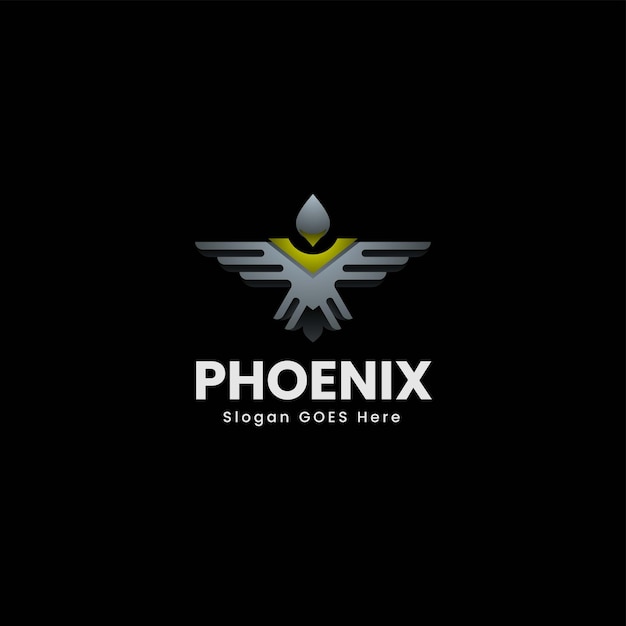 Ilustración del logotipo vectorial Phoenix Gradiente Estilo colorido