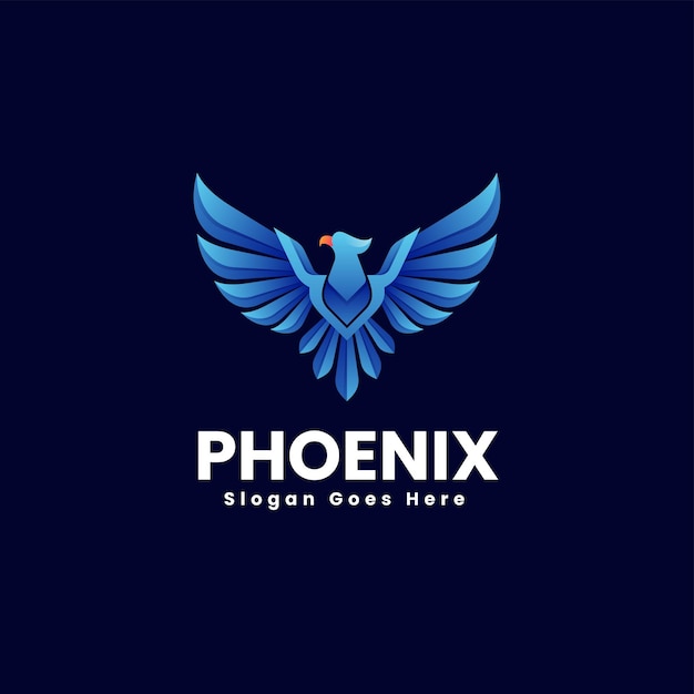Ilustración del logotipo vectorial Phoenix Gradiente Estilo colorido