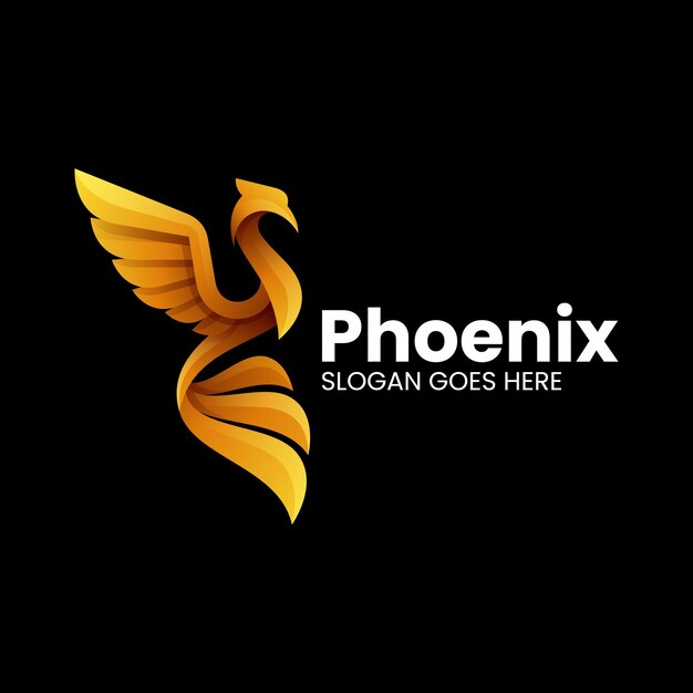 Ilustración del logotipo vectorial Phoenix Gradiente Estilo colorido