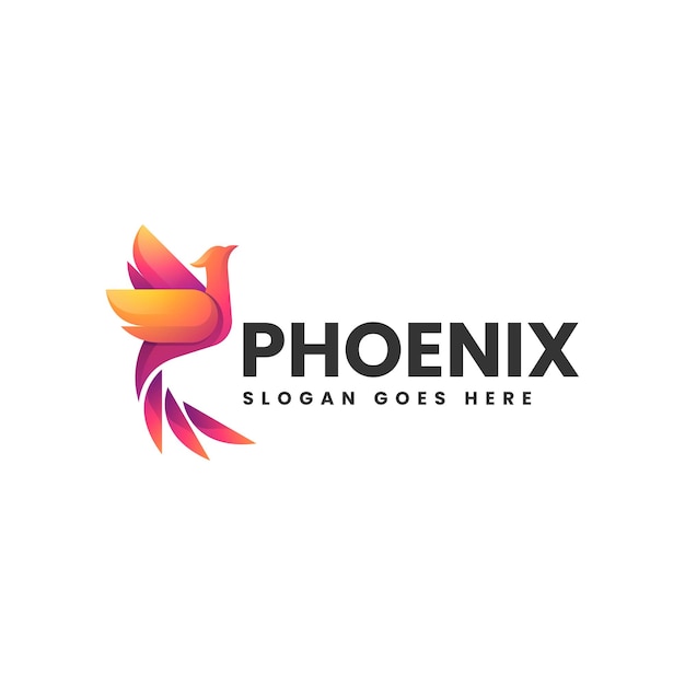 Ilustración del logotipo vectorial Phoenix Gradiente Estilo colorido