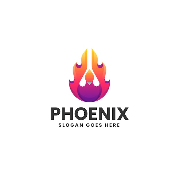 Ilustración del logotipo vectorial Phoenix Gradiente Estilo colorido