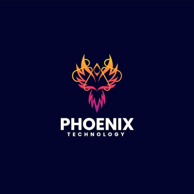 Ilustración del logotipo vectorial Phoenix Gradiente Estilo colorido