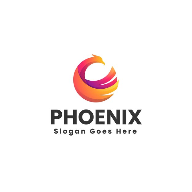Ilustración del logotipo vectorial Phoenix Gradiente Estilo colorido