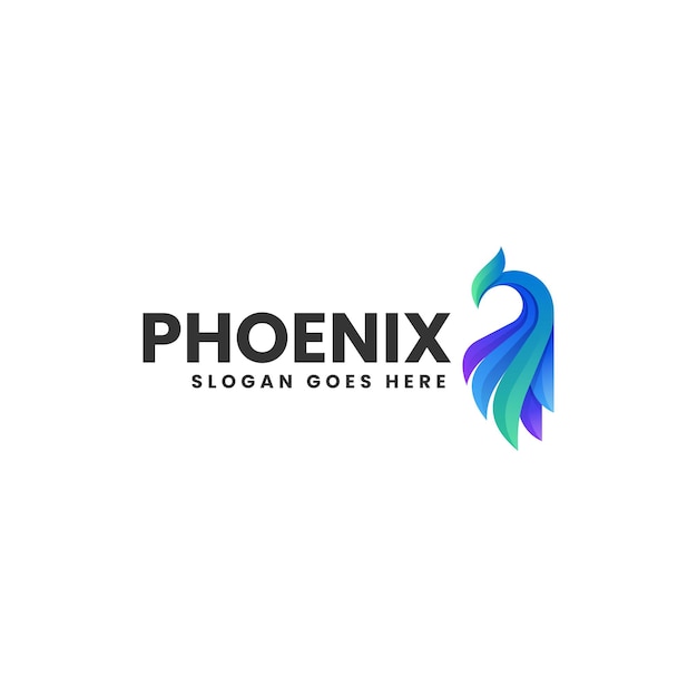 Ilustración del logotipo vectorial Phoenix Gradiente Estilo colorido