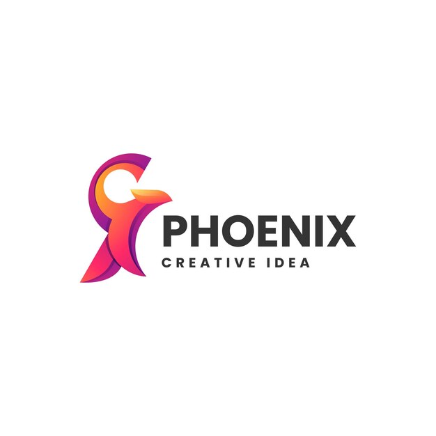 Ilustración del logotipo vectorial Phoenix Gradiente Estilo colorido