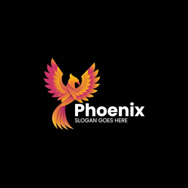 Ilustración del logotipo vectorial Phoenix Gradiente Estilo colorido