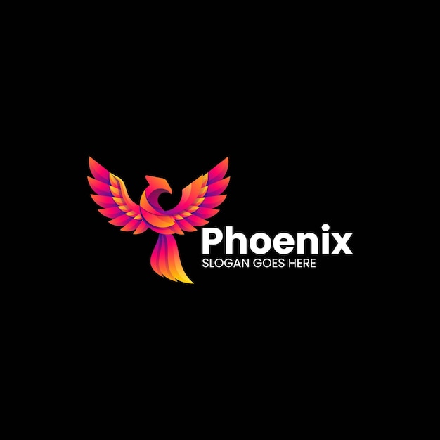 Ilustración del logotipo vectorial Phoenix Gradiente Estilo colorido