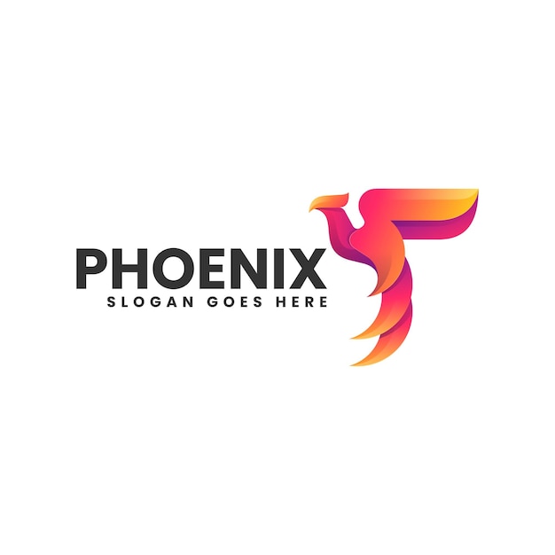 Ilustración del logotipo vectorial Phoenix Gradiente Estilo colorido