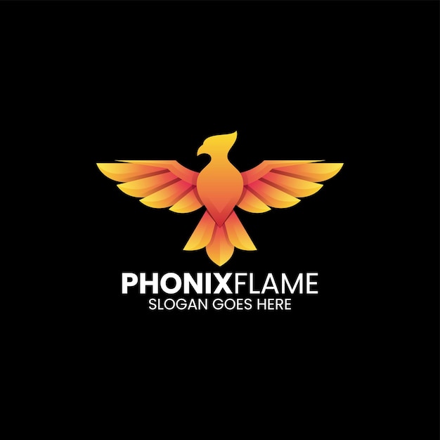 Ilustración del logotipo vectorial Phoenix Gradiente Estilo colorido