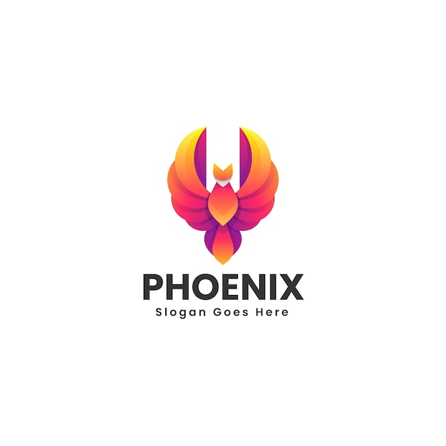 Ilustración del logotipo vectorial Phoenix Gradiente Estilo colorido