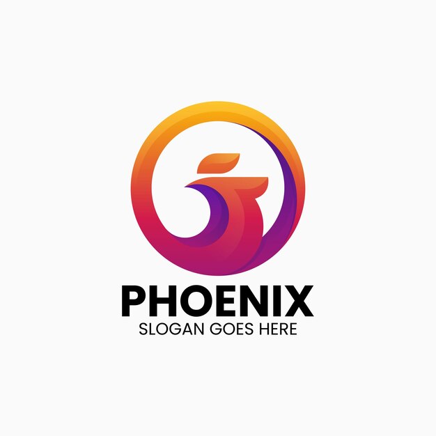 Ilustración del logotipo vectorial Phoenix Gradiente Estilo colorido