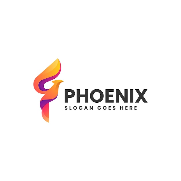 Ilustración del logotipo vectorial Phoenix Gradiente Estilo colorido