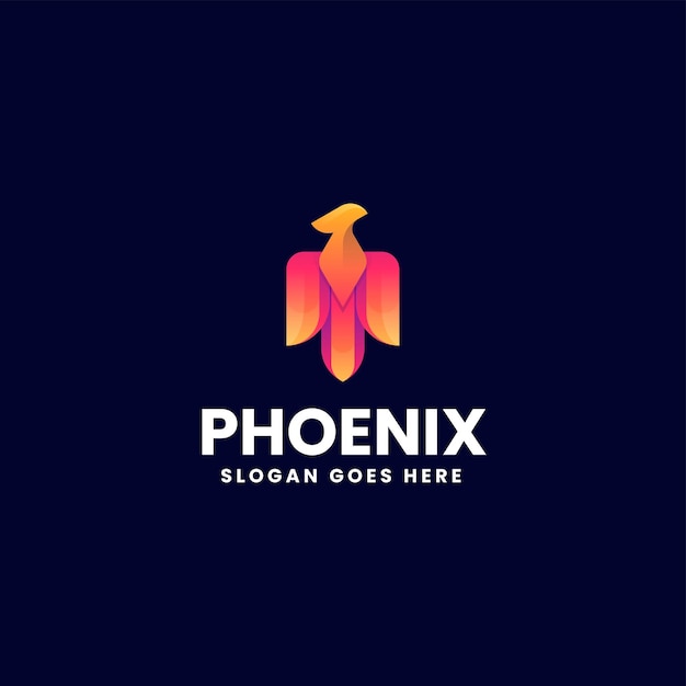 Ilustración del logotipo vectorial Phoenix Gradiente Estilo colorido