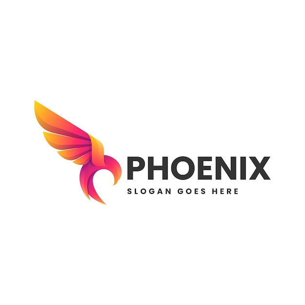 Ilustración del logotipo vectorial Phoenix Gradiente Estilo colorido
