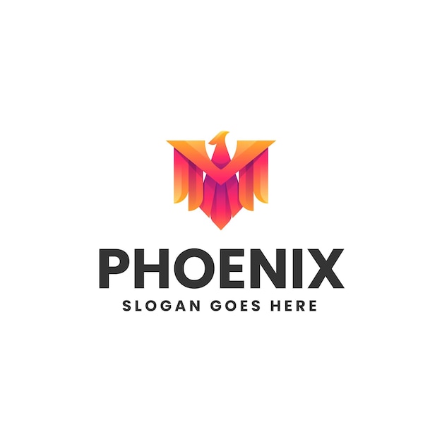 Ilustración del logotipo vectorial Phoenix Gradiente Estilo colorido
