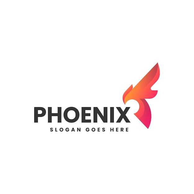 Ilustración del logotipo vectorial Phoenix Gradiente Estilo colorido