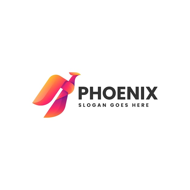 Ilustración del logotipo vectorial Phoenix Gradiente Estilo colorido