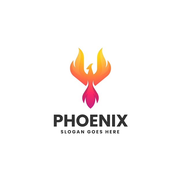 Ilustración del logotipo vectorial Phoenix Gradiente Estilo colorido