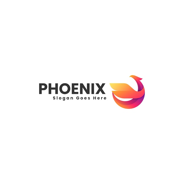 Ilustración del logotipo vectorial Phoenix Gradiente Estilo colorido