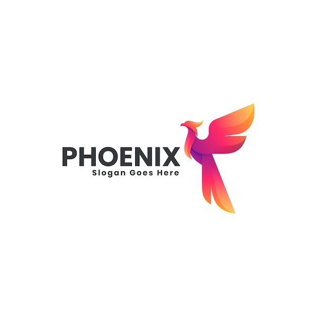Ilustración del logotipo vectorial Phoenix Gradiente Estilo colorido