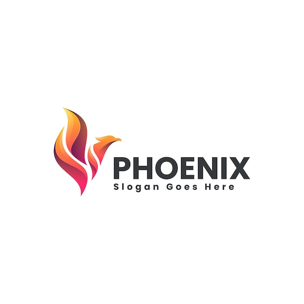 Ilustración del logotipo vectorial Phoenix Gradiente Estilo colorido