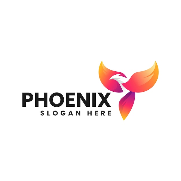 Ilustración del logotipo vectorial Phoenix Gradiente Estilo colorido