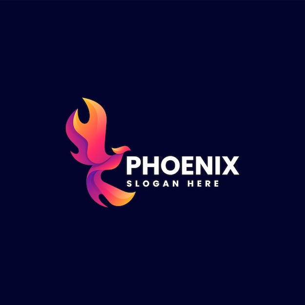 Ilustración del logotipo vectorial Phoenix Gradiente Estilo colorido