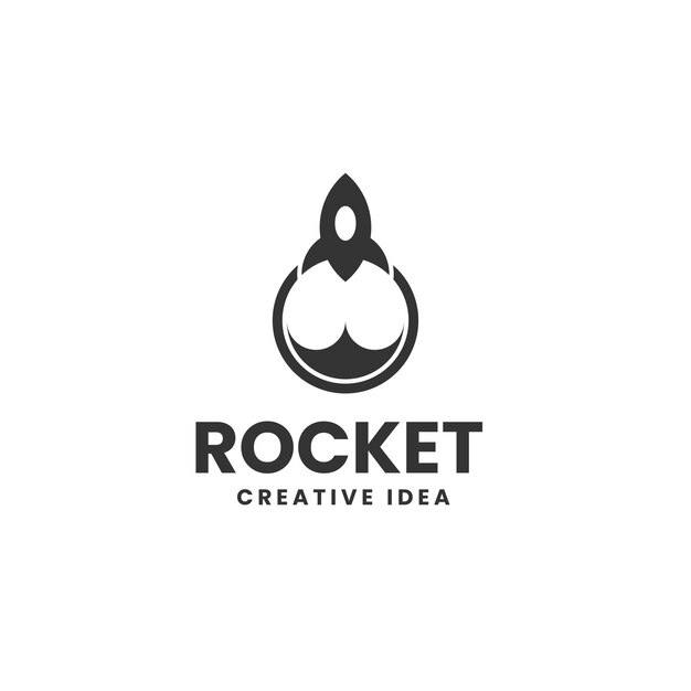 Ilustración del logotipo vectorial Rocket Gradient Estilo de colores