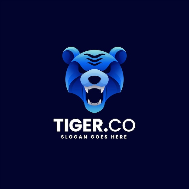 Ilustración del logotipo vectorial Tigre Gradiente Estilo colorido