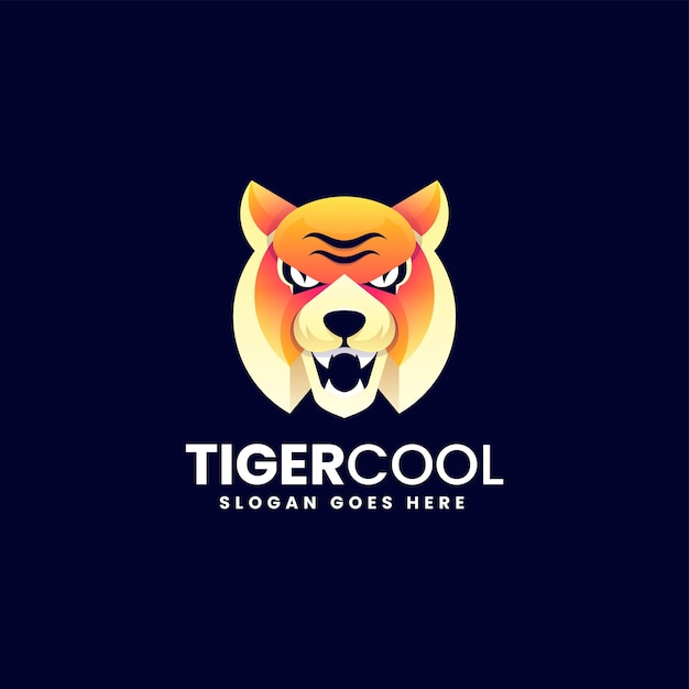 Ilustración del logotipo vectorial Tigre Gradiente Estilo colorido