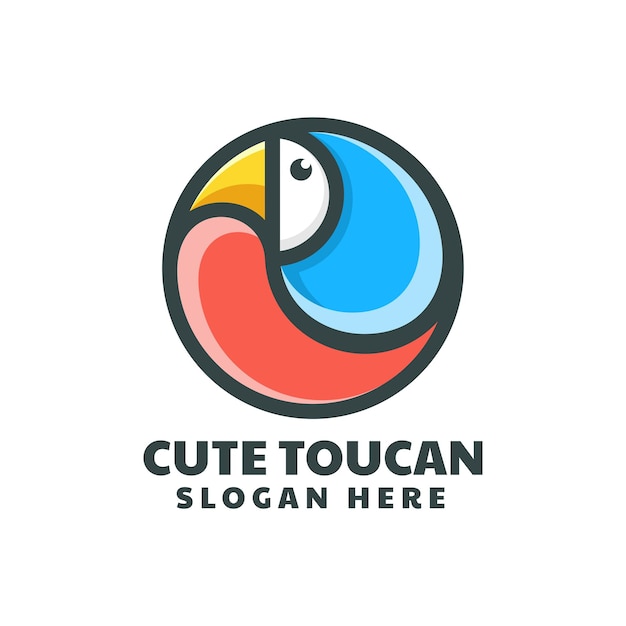 Ilustración del logotipo vectorial Toucan Estilo de mascota simple