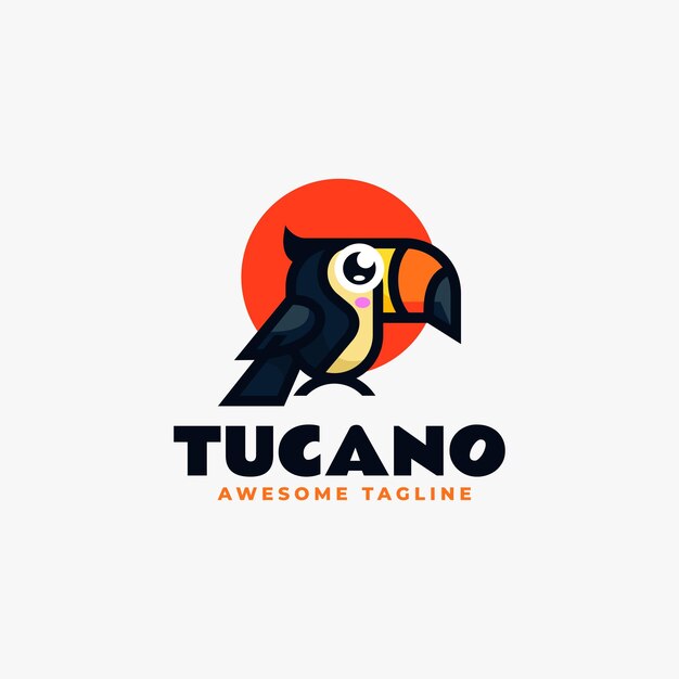 Ilustración del logotipo vectorial Toucan Estilo de mascota simple