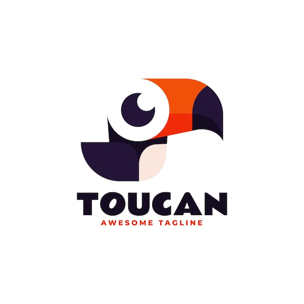 Ilustración del logotipo vectorial Toucan Flat Estilo moderno
