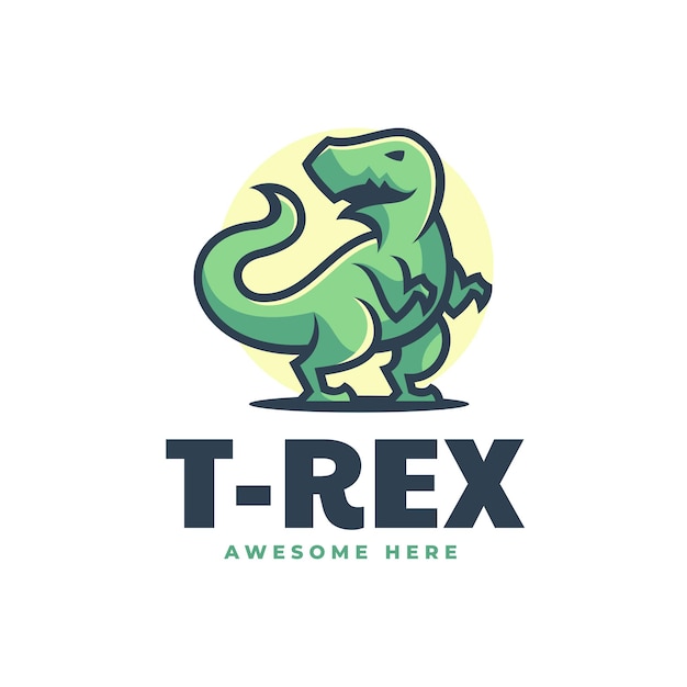 Ilustración de logotipo vectorial TRex Simple Mascot Style