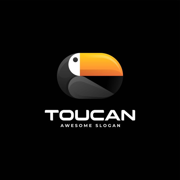 Ilustración del logotipo vectorial Tucán Gradiente Estilo colorido