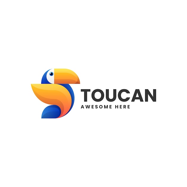 Ilustración del logotipo vectorial Tucán Gradiente Estilo colorido