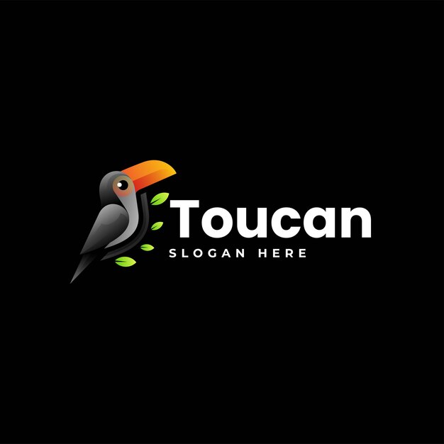 Ilustración del logotipo vectorial Tucán Gradiente Estilo colorido