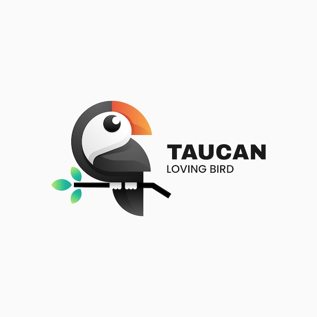 Ilustración del logotipo vectorial Tucán Gradiente Estilo colorido