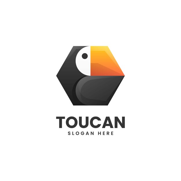 Ilustración del logotipo vectorial Tucán Gradiente Estilo colorido