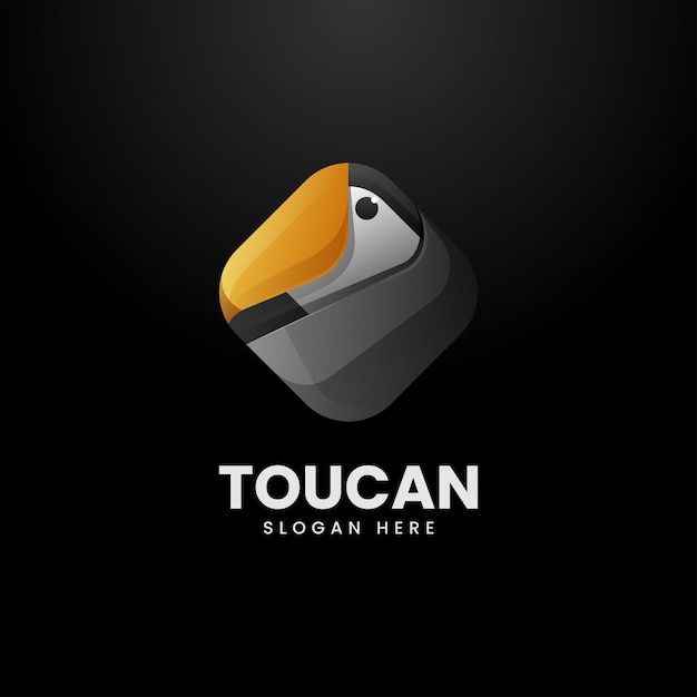 Ilustración del logotipo vectorial Tucán Gradiente Estilo colorido